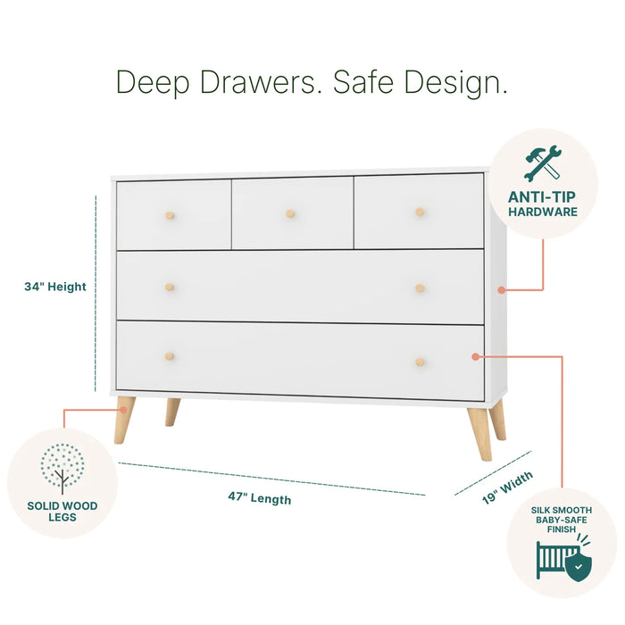 dadada Austin 5-Drawer Nursery Dresser