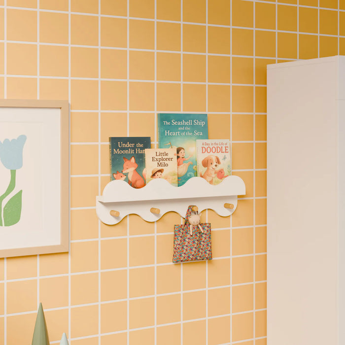 Babyletto Lido Wave Bookshelf with Hooks