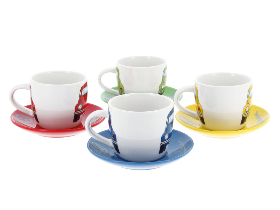 VW Beetle Espresso Cup 4-pc Set 100ml - Front/4 Colors