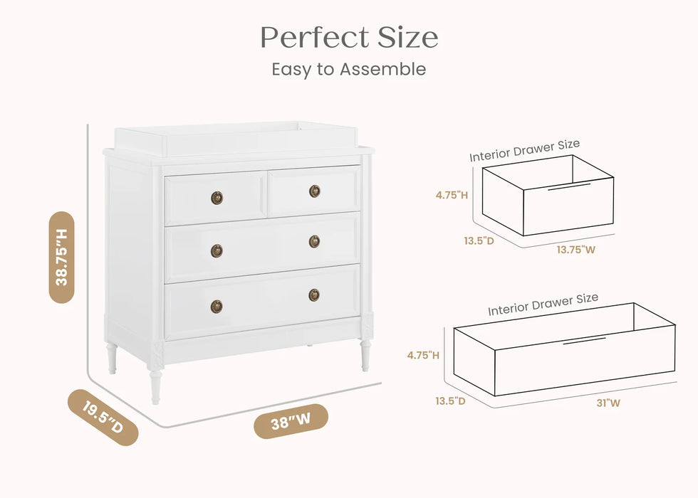 Delta Children  Heritage 4 Drawer Dresser with Changing Top and Interlocking Drawers