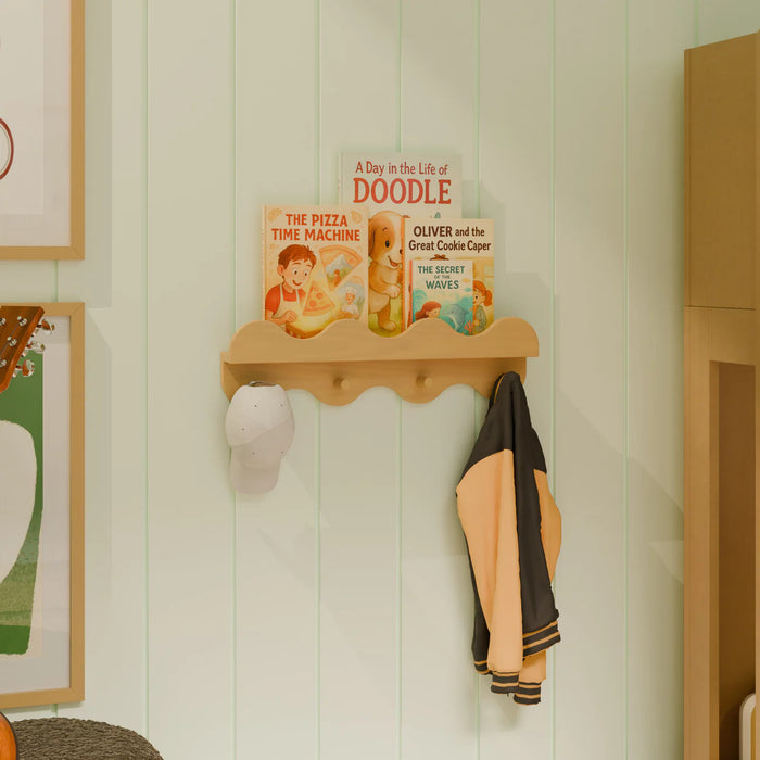 Babyletto Lido Wave Bookshelf with Hooks