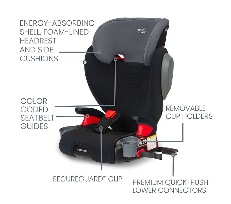 Britax Highpoint Backless Belt-Positioning Booster Seat (Purple Ombre)