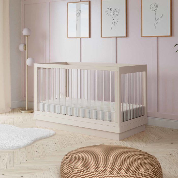 Black Friday Deal! Babyletto Harlow Acrylic 3-in-1 Convertible Crib with Toddler Bed Conversion Kit