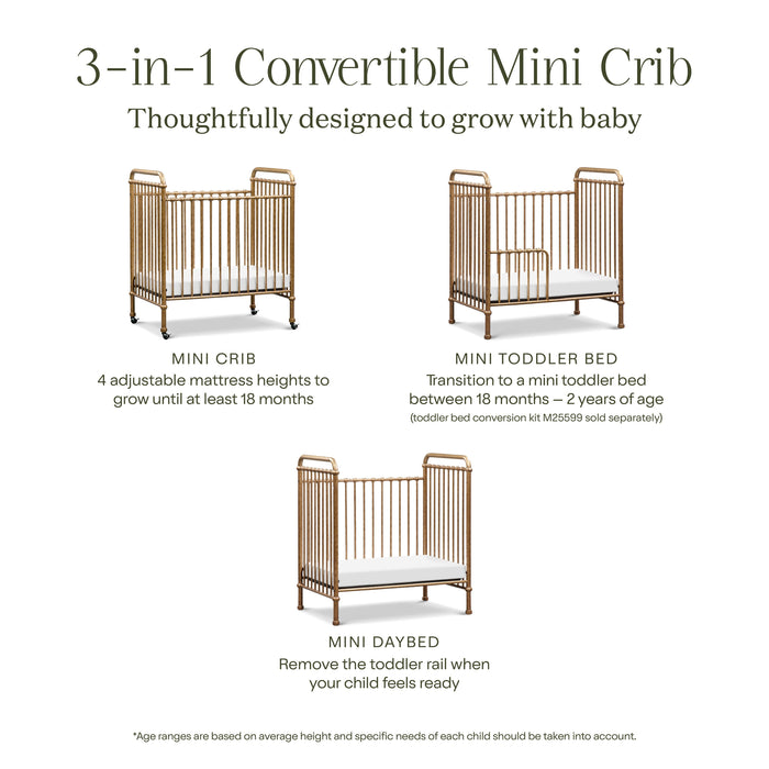 Black Friday Deal! Namesake Abigail 3-in-1 Convertible Mini Crib