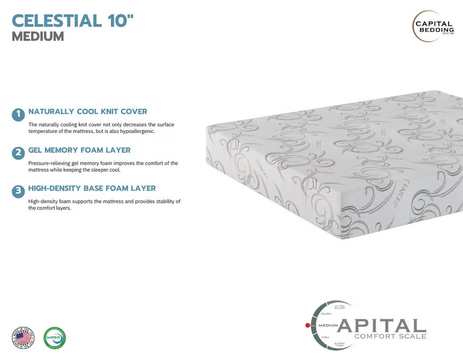 Capital Bedding Celestial 10" Memory Foam Mattress