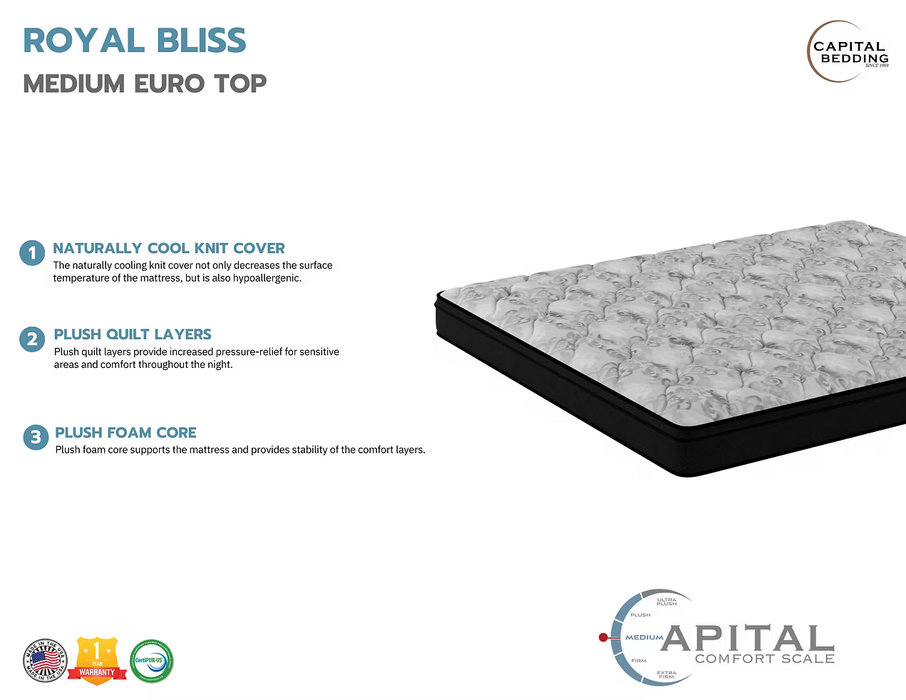 Capital Bedding Royal Bliss Mattress  Low Profile Mattress *Bunk Bed and Trundle Mattress