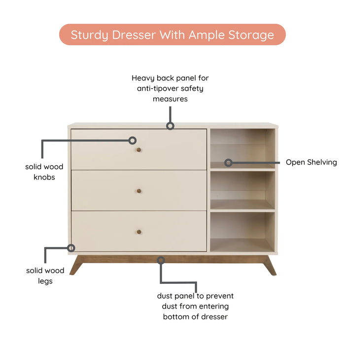 dadada Central Park 3-drawer, 2 shelves dresser