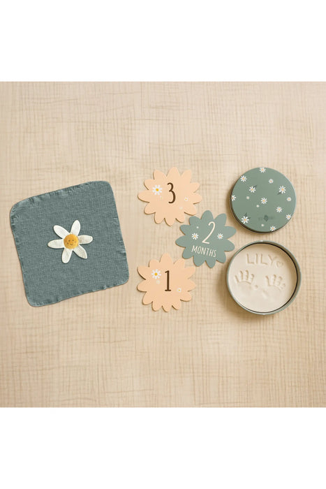 Birth Gift Set - Baby Handprint Kit, Comforter & Milestone Cards | Baby Shower Gift