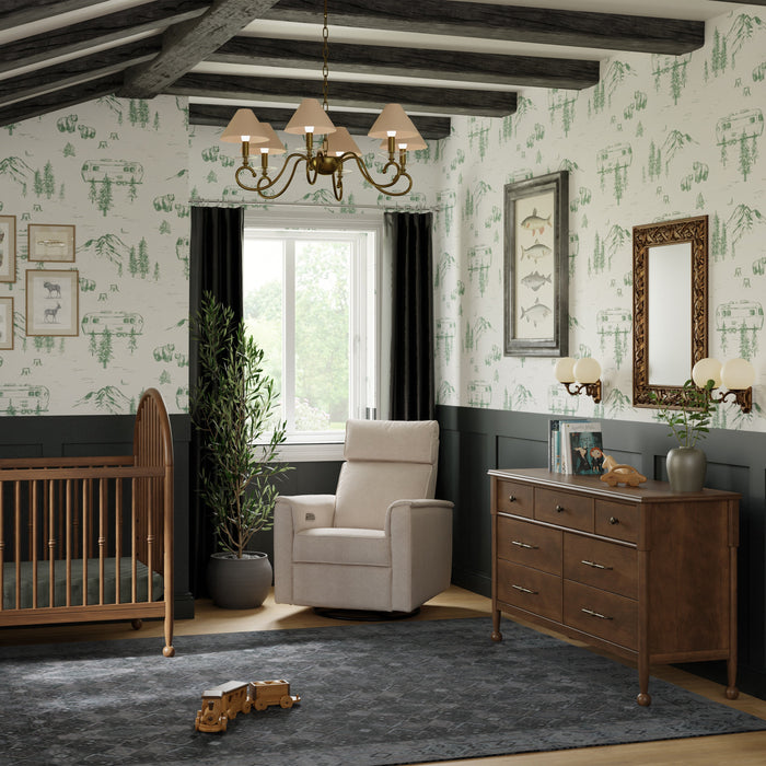 namesake green dresser Eloise 7 Drawer Assembled Dresser French Sage and Performance Sand Eco-Weave