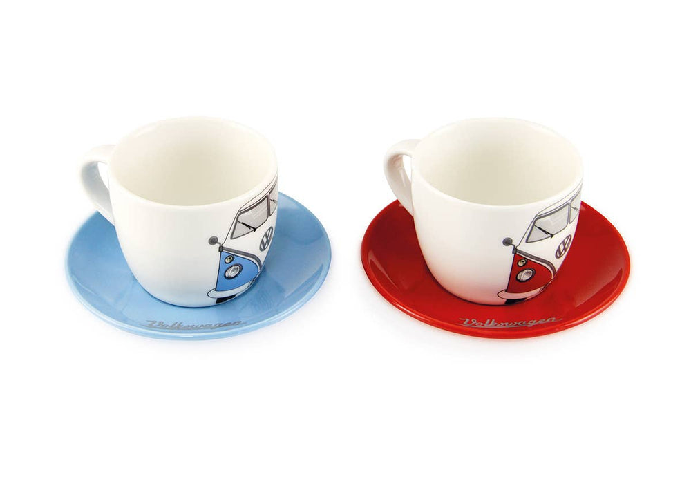 VW T1 Bus Espresso Cup 2-pc Set 100ml - Front/BL & RD