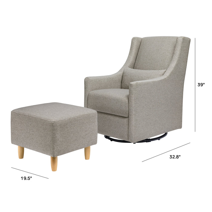 Black Friday Deal! Babyletto Toco Swivel Glider and Ottoman in Eco-Performance Fabric | Water Repellent & Stain Resistant