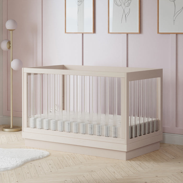 Black Friday Deal! Babyletto Harlow Acrylic 3-in-1 Convertible Crib with Toddler Bed Conversion Kit