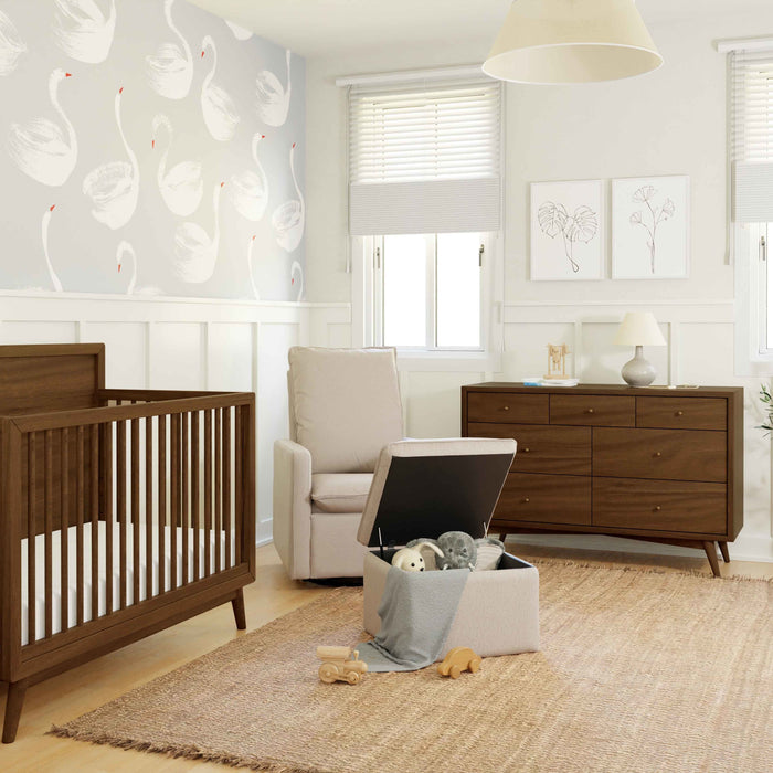 Black Friday Deal! Babyletto Cali Storage Ottoman in Eco-Performance Fabric | Water Repellent & Stain Resistant