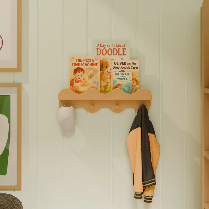 Babyletto Lido Wave Bookshelf with Hooks