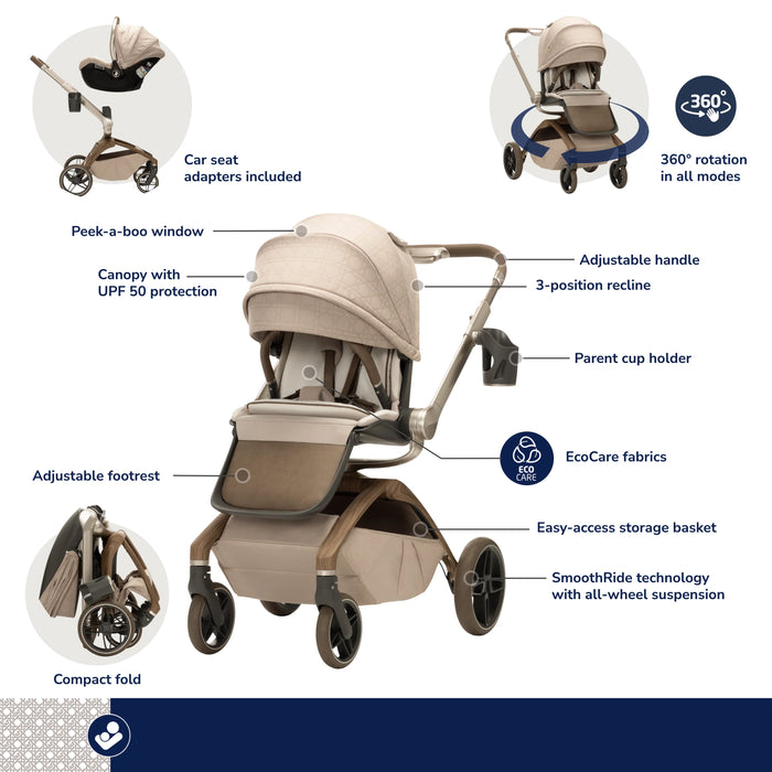 Maxi-Cosi Tana 360° Rotating Modular Stroller with Carriage Accessory