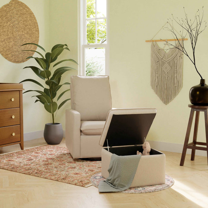 Black Friday Deal! Babyletto Cali Storage Ottoman in Eco-Performance Fabric | Water Repellent & Stain Resistant