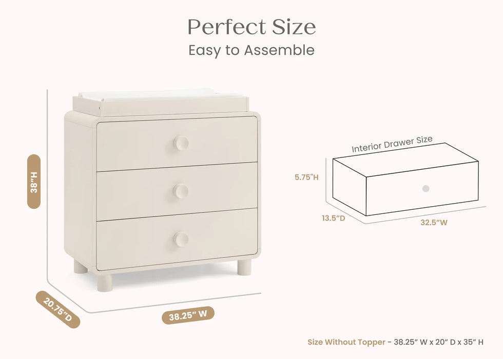 Delta Children Ari 3 Drawer Dresser with Changing Top