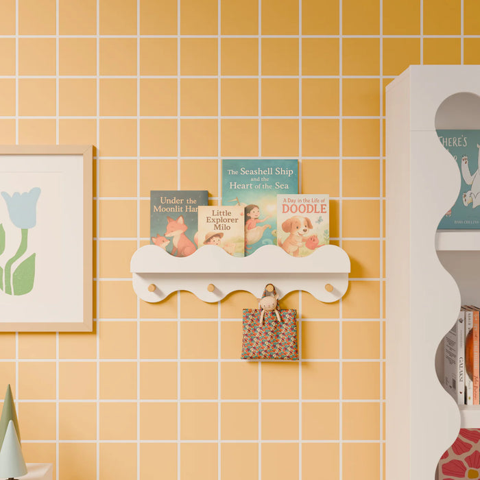 Babyletto Lido Wave Bookshelf with Hooks