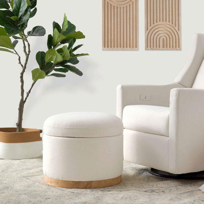 Black Friday Deal! Babyletto Naka Storage Ottoman in Eco-Performance Fabric | Water Repellent & Stain Resistant