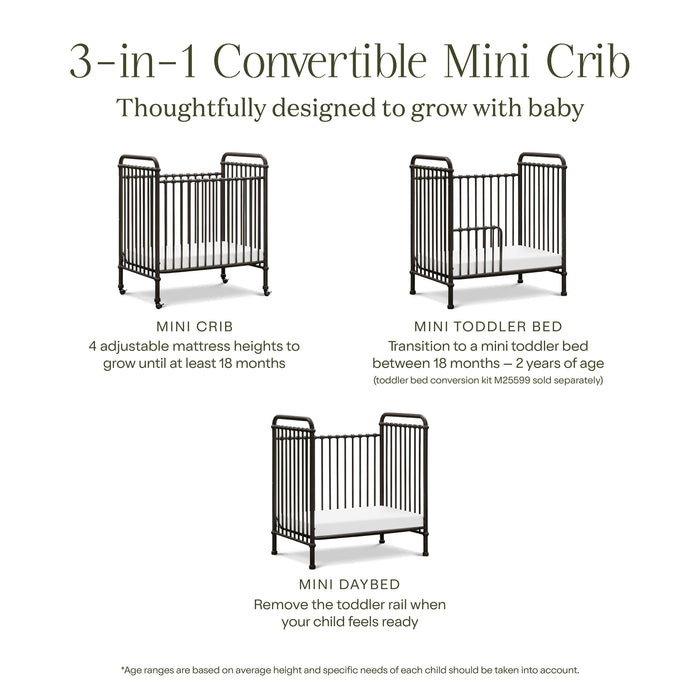 Black Friday Deal! Namesake Abigail 3-in-1 Convertible Mini Crib