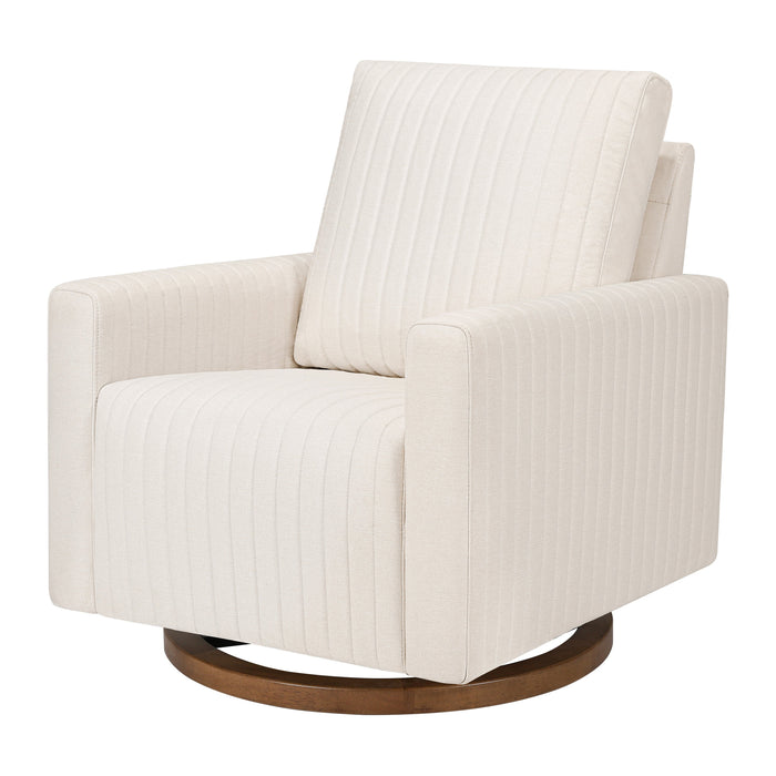 Black Friday Deal! Babyletto Poe Channeled Swivel Glider in Eco-Performance Fabric | Water Repellent & Stain Resistant