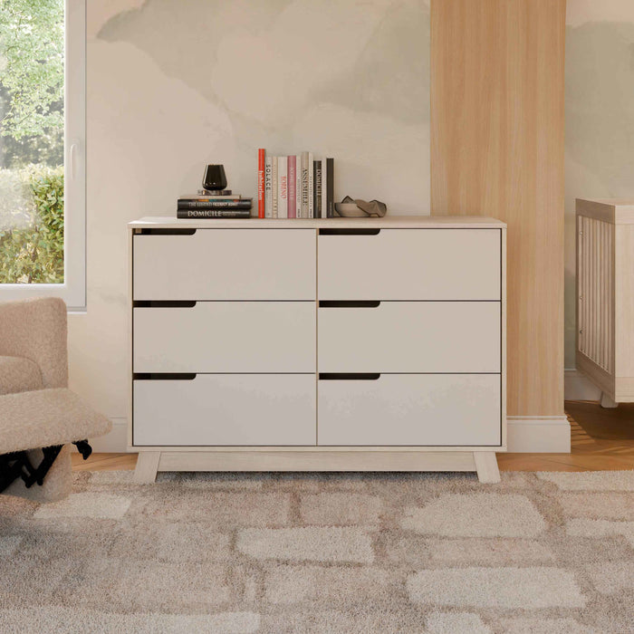 Hudson 6 Drawer Double Dresser Babyletto Washed Natural/White