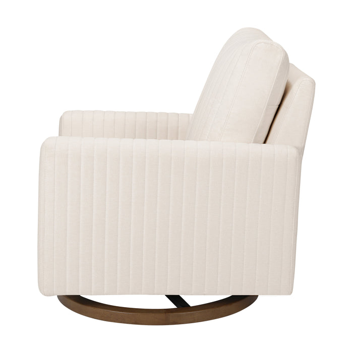 Black Friday Deal! Babyletto Poe Channeled Swivel Glider in Eco-Performance Fabric | Water Repellent & Stain Resistant