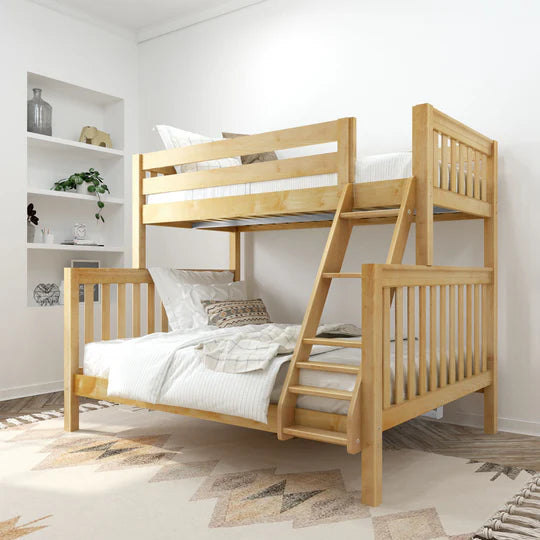 Maxtrix High Twin XL Over Queen Bunk Bed with Ladder (800 Lbs. Rating)