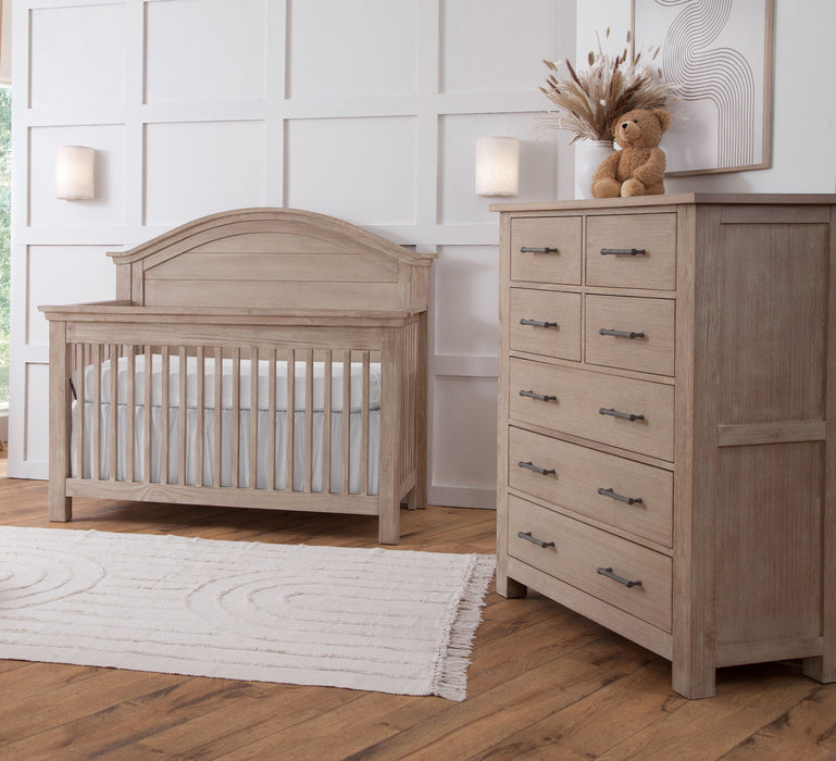 Clearance Lugo Curve Top Crib and Tall Chest in Brownstone