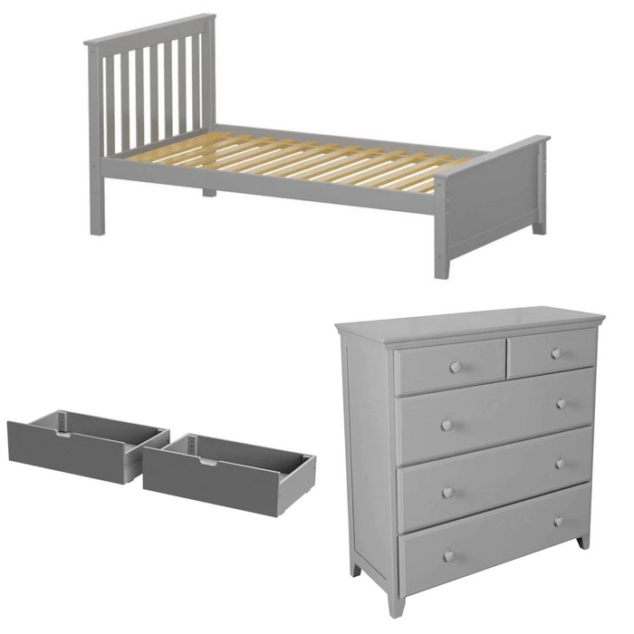 M3 Bed with Underbed Drawers and 2 over 3 Drawer Chest
