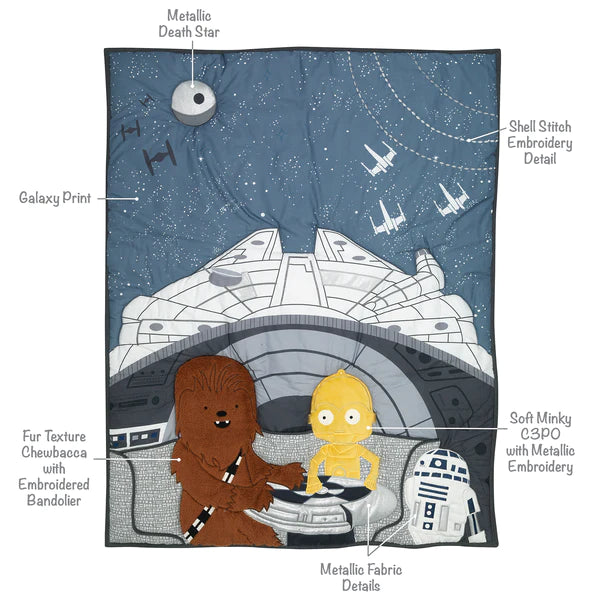 Lambs And Ivy Star Wars Signature Millennium Falcon 3-Piece Baby Crib Bedding Set FREE SHIPPING