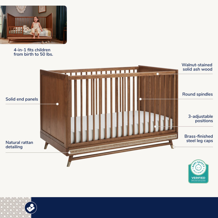 Maxi-Cosi Everheart 4-in-1 Convertible Crib with Toddler Bed/Daybed Conversion Kit