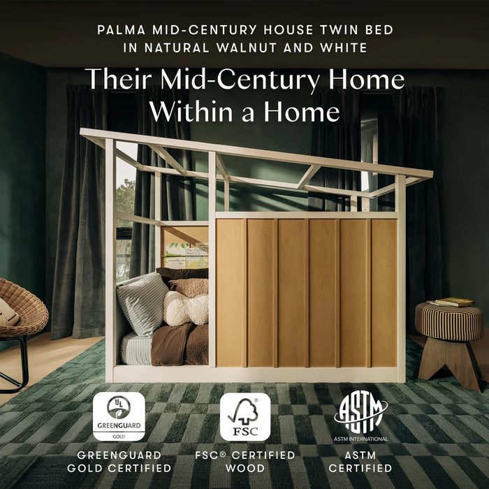 Babyletto Palma Mid-Century House Montessori-Inspired Twin Bed