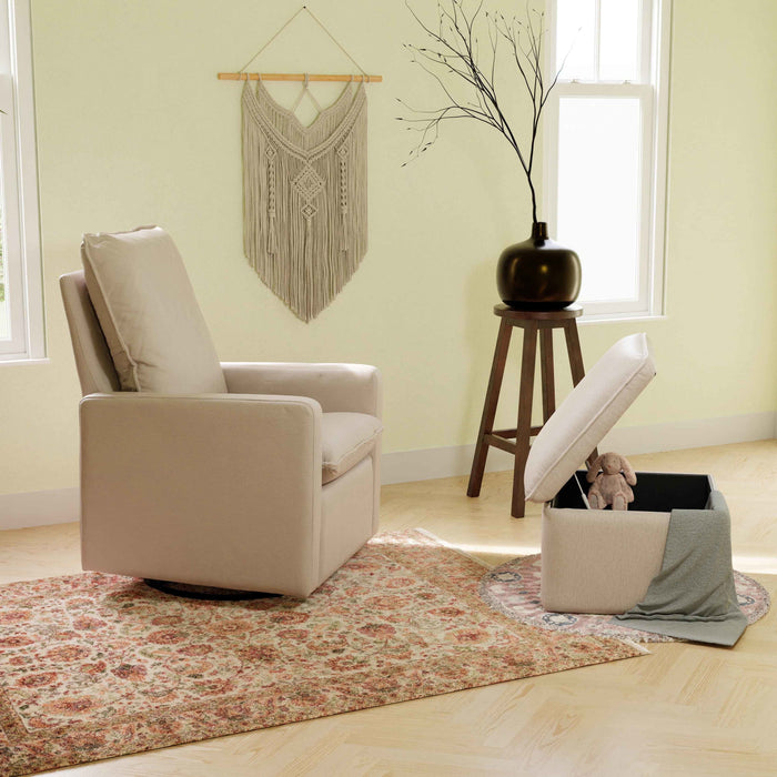 Black Friday Deal! Babyletto Cali Storage Ottoman in Eco-Performance Fabric | Water Repellent & Stain Resistant