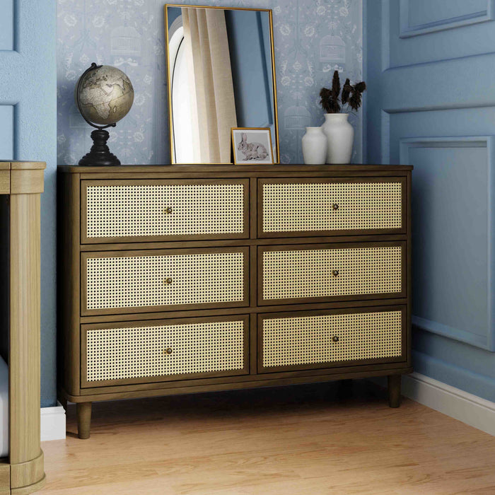 Black Friday Deal! Namesake Marin with Cane 6 Drawer Dresser