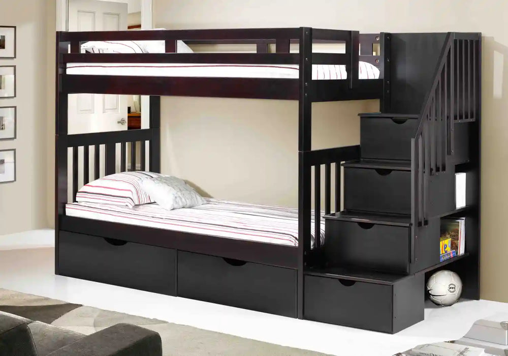 Innovations Staircase Twin over Twin Bunk Bed* Holds 400 lbs on each bed