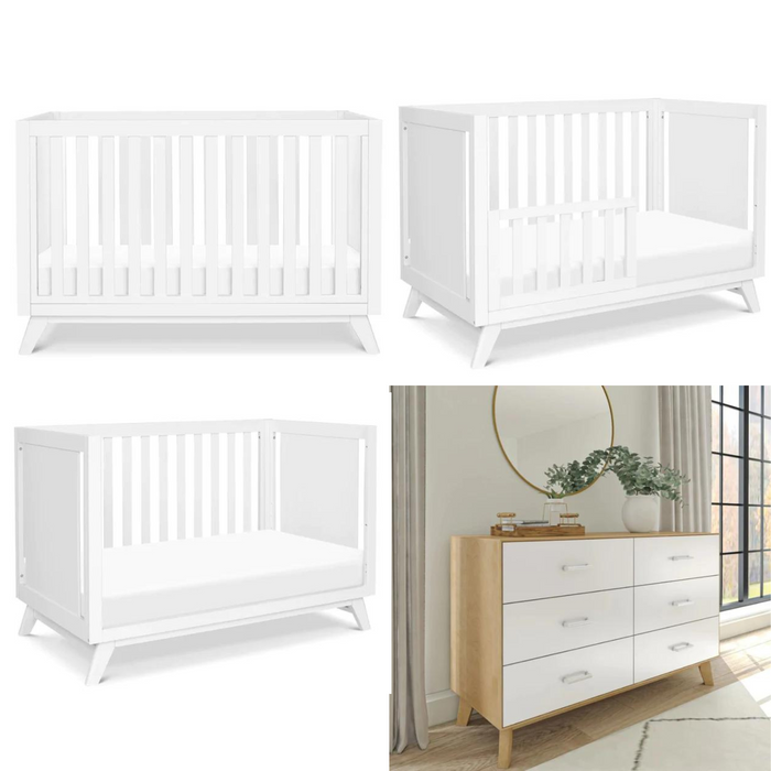 Otis Collection. Crib And Scandinavian Double Dresser
