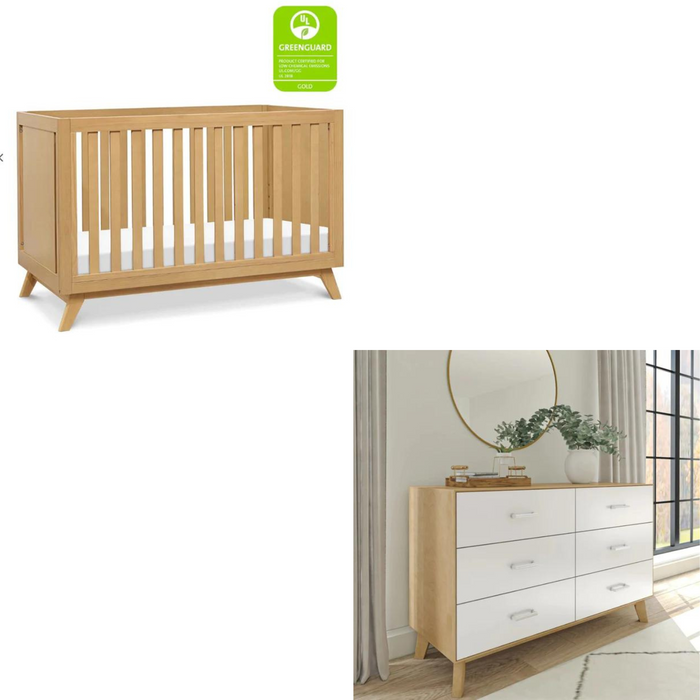 Otis Collection. Crib And Scandinavian Double Dresser