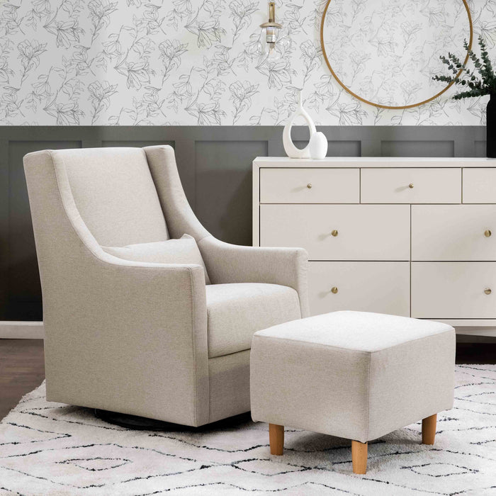 Black Friday Deal! Babyletto Toco Swivel Glider and Ottoman in Eco-Performance Fabric | Water Repellent & Stain Resistant