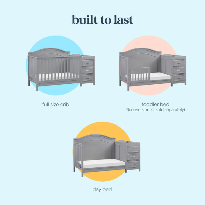 DaVinci Charlie 4-in-1 Convertible Crib and Changer Combo