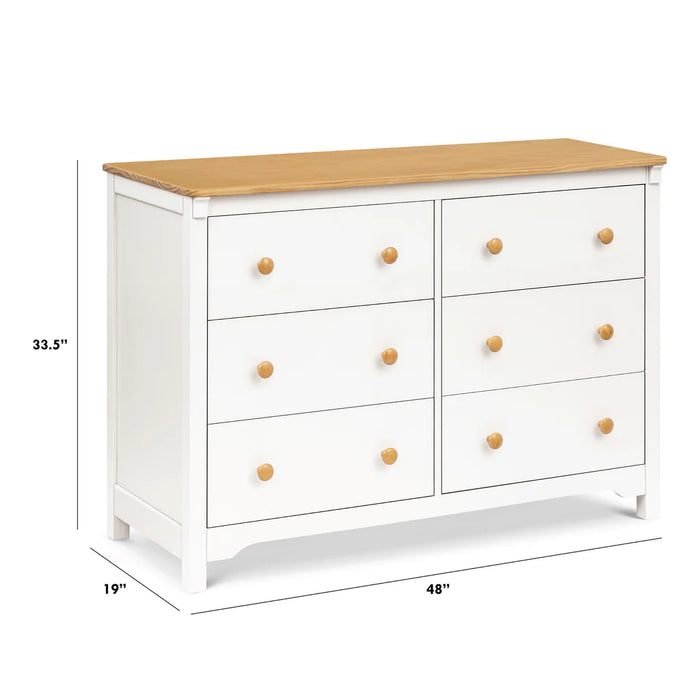 lucie six drawer white oak dresser in buff cream Joss & Main Lucie 6-Drawer Dresser & Reviews