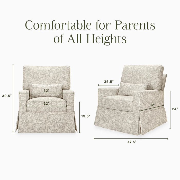 Morris & Co. x Namesake Crawford Pillowback Comfort Swivel Glider