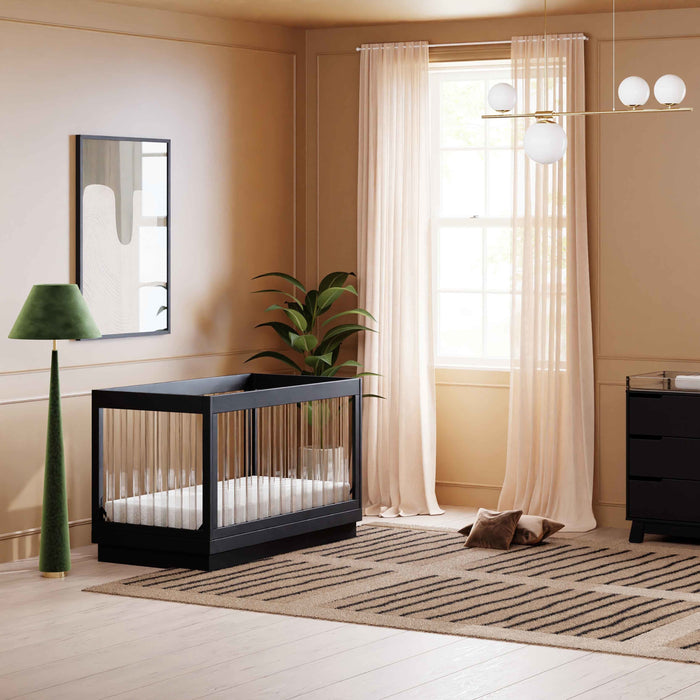 Black Friday Deal! Babyletto Harlow Acrylic 3-in-1 Convertible Crib with Toddler Bed Conversion Kit