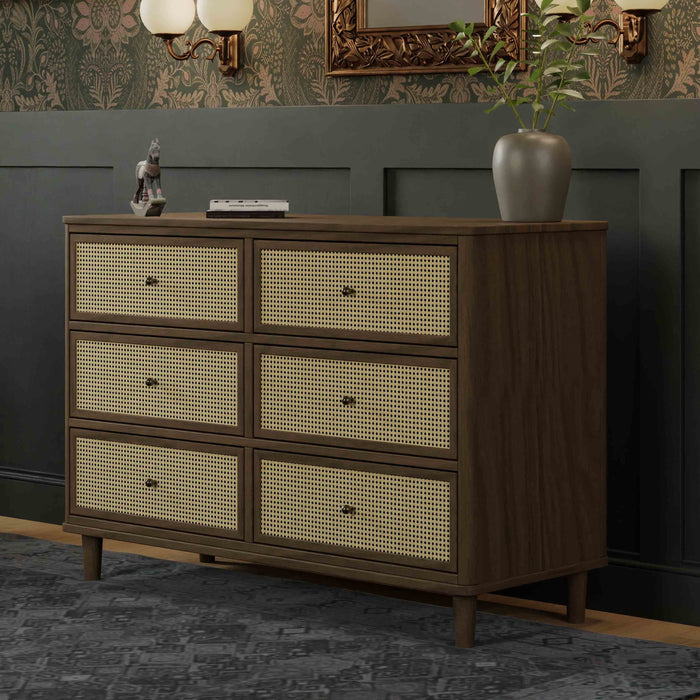 Black Friday Deal! Namesake Marin with Cane 6 Drawer Dresser