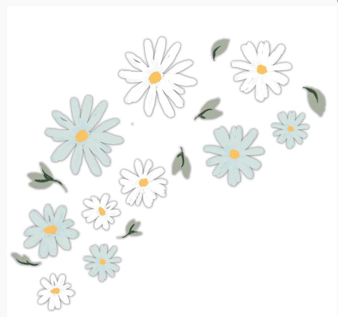 Lambs & Ivy Sweet Daisy Blue/White Flowers Wall Decals/Stickers  FREE SHIPPING