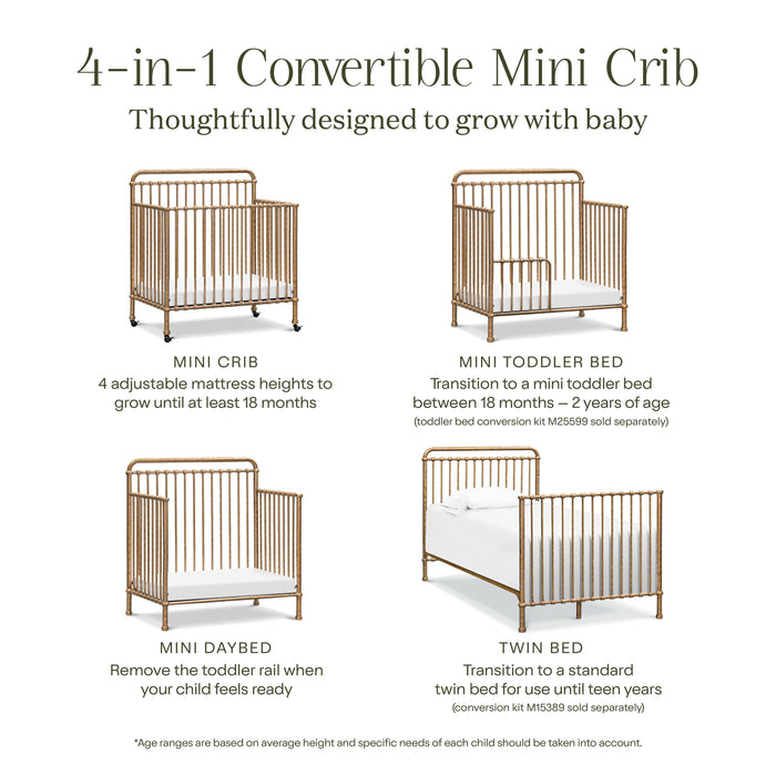 Black Friday Deal! Namesake Winston 4-in-1 Convertible Mini Crib