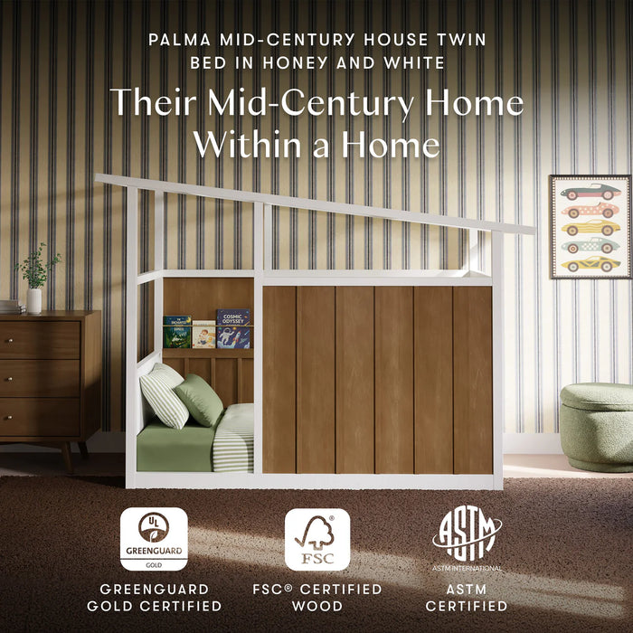 Babyletto Palma Mid-Century House Montessori-Inspired Twin Bed