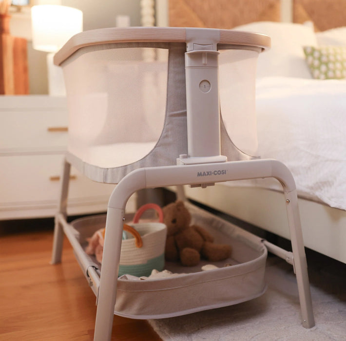 maxi cosi bassinet mattress cover Iora Bedside Bassinet in Classic Oat with Bonus Mattress and Cover Classic Green