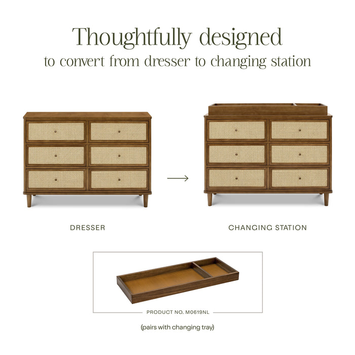 Black Friday Deal! Namesake Marin with Cane 6 Drawer Dresser