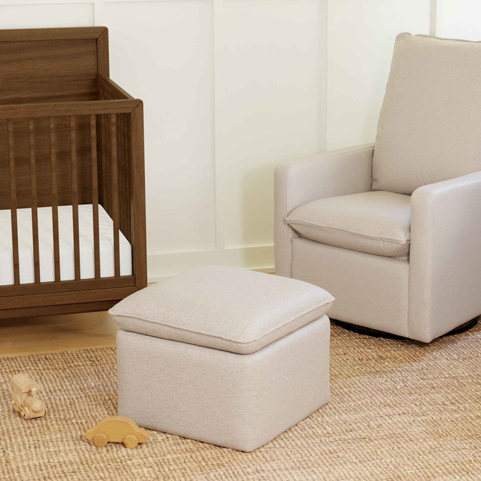 Black Friday Deal! Babyletto Cali Storage Ottoman in Eco-Performance Fabric | Water Repellent & Stain Resistant